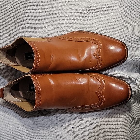 Broughed Wingtip Chelsea Ankle Boots by WulFul M sz 13 EUC - Picture 4 of 7